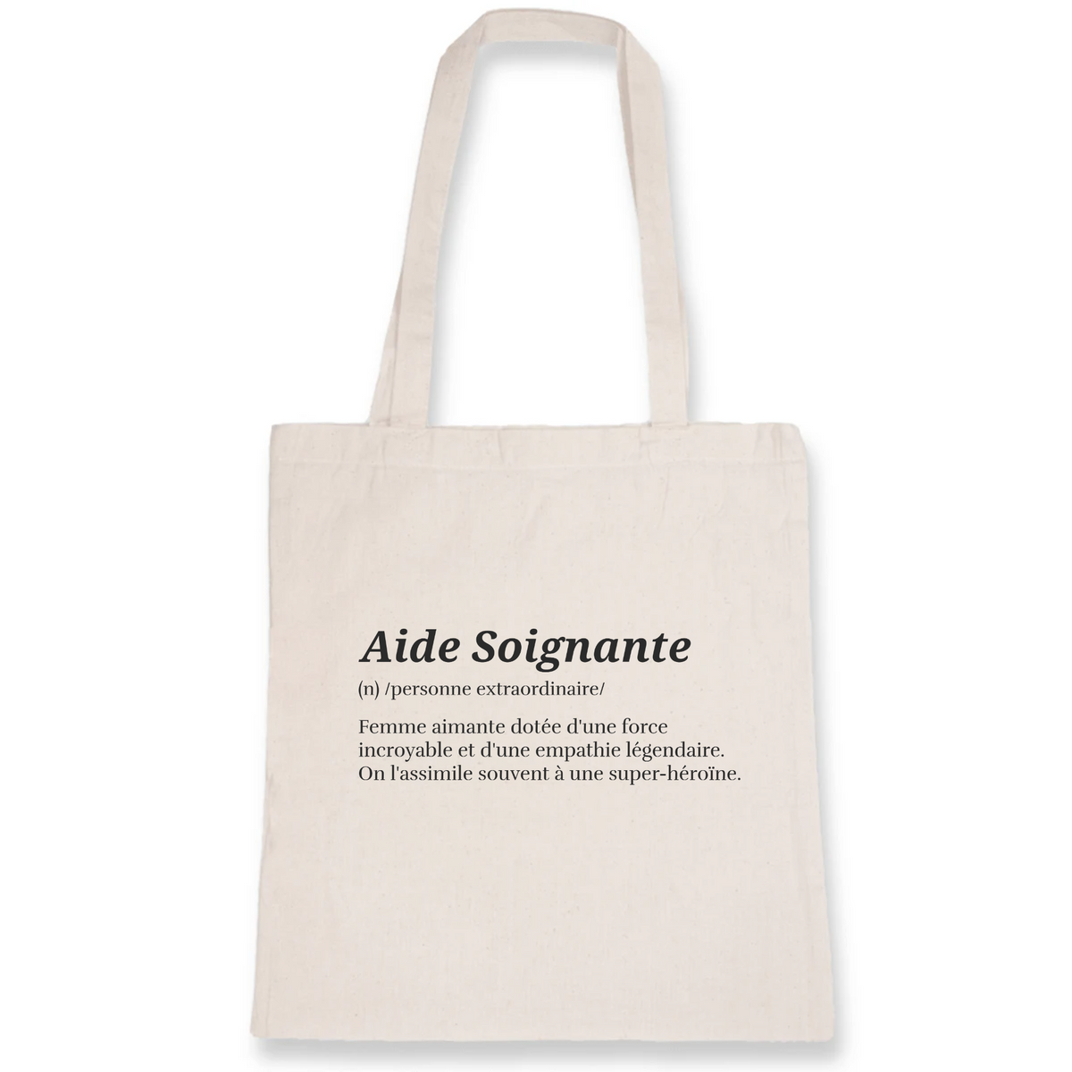 Sac Cabas L'Aide-soignante Chouette - Grand Tote Bag Plage Courses En Coton Et Toile De Jute